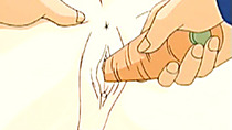 Hentai maid gets shoved carrot into her wetpussy