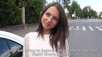 Cute Euro girl Foxy Di gets banged hard from behind by the stranger with a huge cock