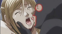 Gagged hentai blonde fucked in bukkake orgy