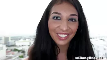 Real teen busty latina swallows cum