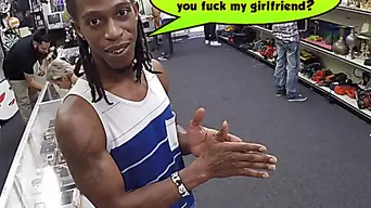Poor boyfriend watch his girlfriend get fucked